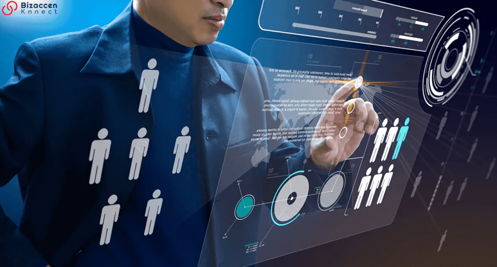 Men finger tip on Technical trend in HR Recruitment